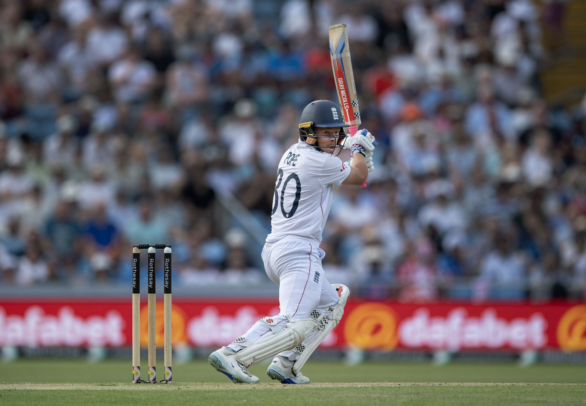 Ollie Pope registered a fine 100 for England batting on day two - Source: Getty